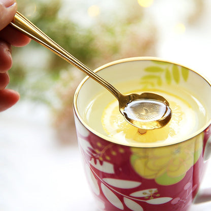 Skorter | 8-piece stainless steel teaspoon set with flower design