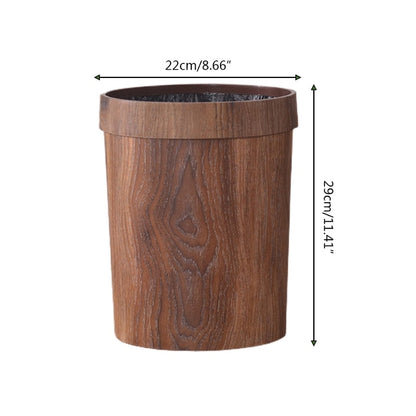 Skorter | Elegant Retro Wood Grain Trash Can