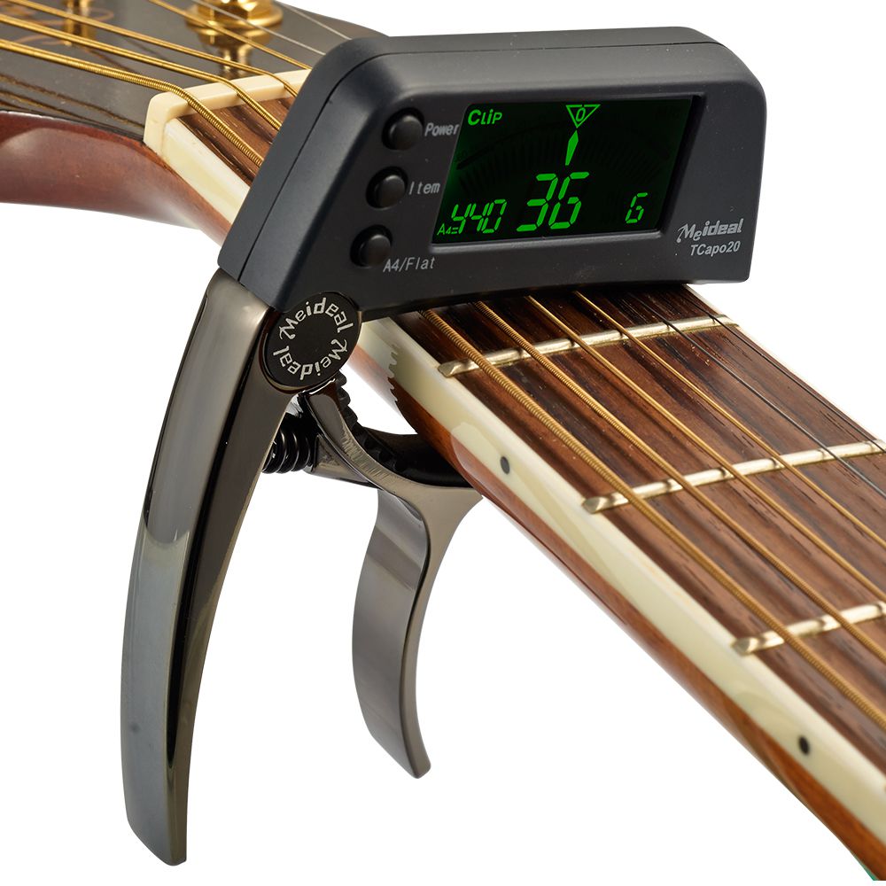 Skorter | Capo & Tuner "TuneGrip" – 2-in-1 Guitar accessory with LCD screen
