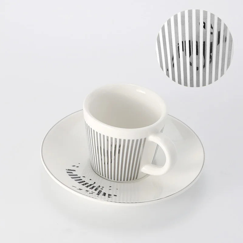 Skorter | Creative dynamic SLR cup Leopard anamorphic zebra cup Luycho coffee tea cup set with coaster 90ml-225ml