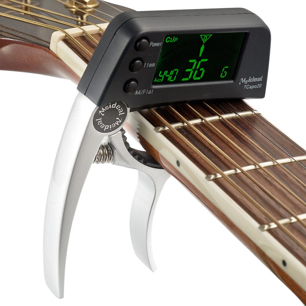 Skorter | Capo & Tuner "TuneGrip" – 2-in-1 Guitar accessory with LCD screen