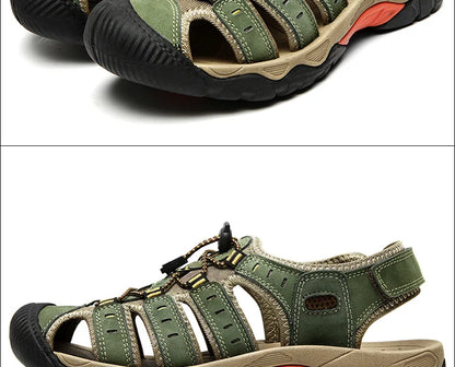 Skorter | Summer Men's Outdoor Sandals Beach Shoes Genuine Leather Trekking Hiking