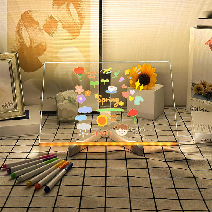 Skorter | Kiddli LED-ritbräda – Återanvändbar skrivbräda med ljuspenna