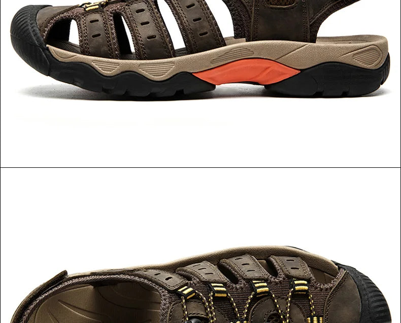 Skorter | Summer Men's Outdoor Sandals Beach Shoes Genuine Leather Trekking Hiking