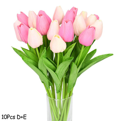 Skorter | Artificial Flower Bouquet with Tulips, Decoration (10 Pieces)