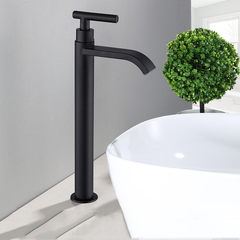 Skorter | Black Cold Water Single Faucet for Sink Installation