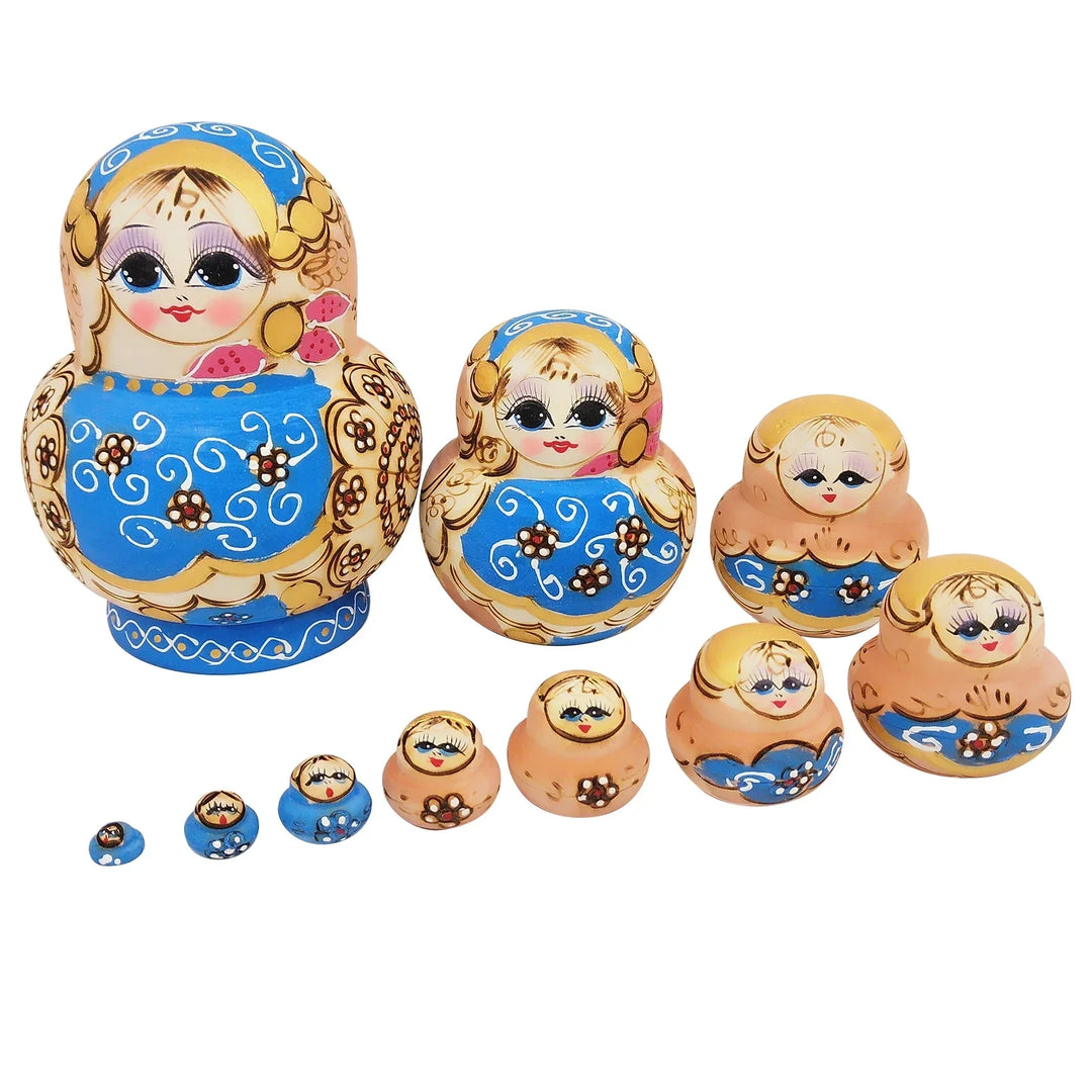 Skorter | 10 pieces/set wooden Russian matryoshka dolls