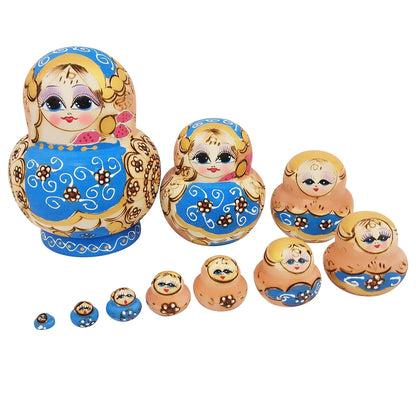 Skorter | 10 pieces/set wooden Russian matryoshka dolls