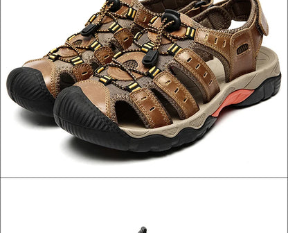 Skorter | Summer Men's Outdoor Sandals Beach Shoes Genuine Leather Trekking Hiking