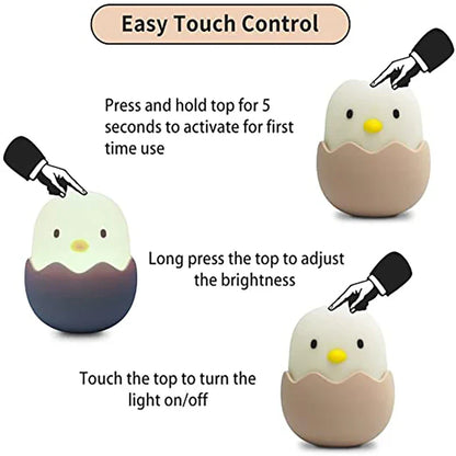 Skorter | Chicken Eggshell Night Light - USB Rechargeable Animal Lamp