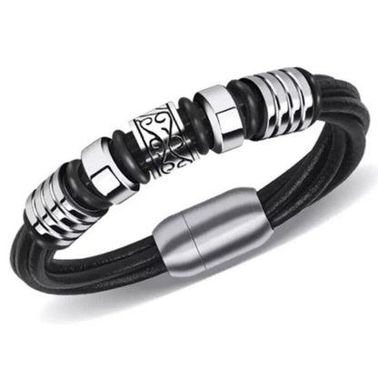 Skorter | Leather Braided Bracelet With Charms
