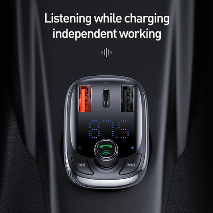 Skorter | Bluetooth 5.0 FM Transmitter Car Kit with 5A Quick Charger and MP3 Player
