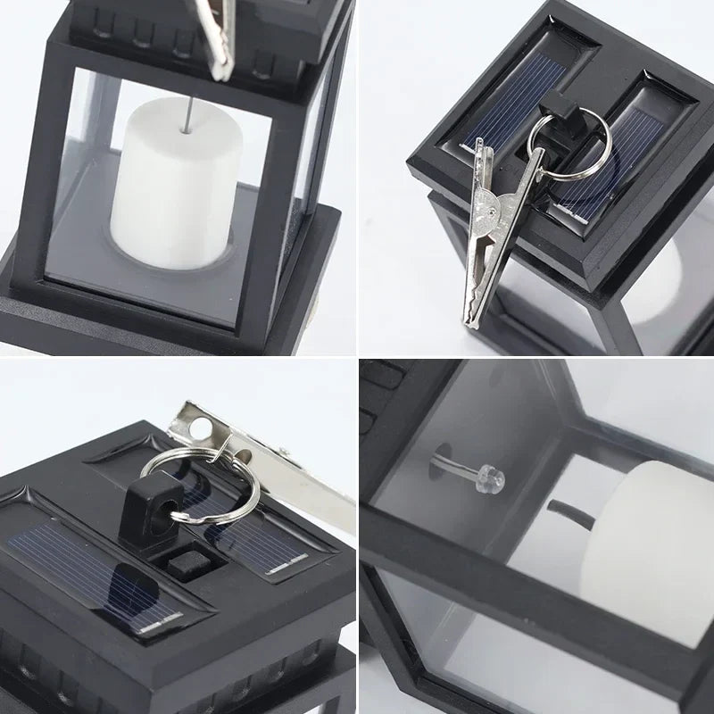 Skorter | Solar Lantern with LED Candle – Hanging Lamp for Garden & Terrace, Decorative Light for Outdoor