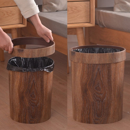 Skorter | Elegant Retro Wood Grain Trash Can