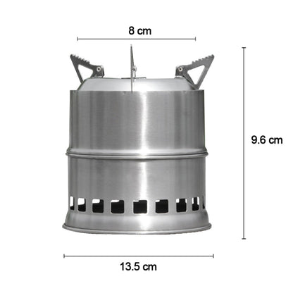 Skorter | Outdoor Camping Mini Stainless Steel Wood-burning Stove Solid alcohol Stove for Picnic Heating