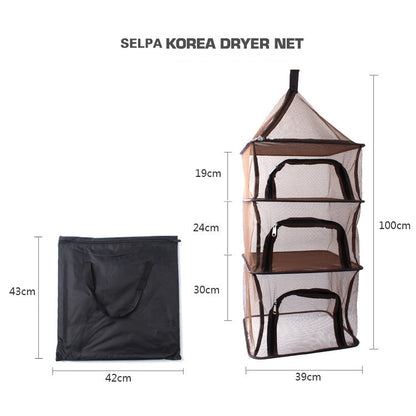 Skorter | Multi-function Foldable Four Layers Outdoor Camping Mesh Drying Storage Shelf, Dryer Net