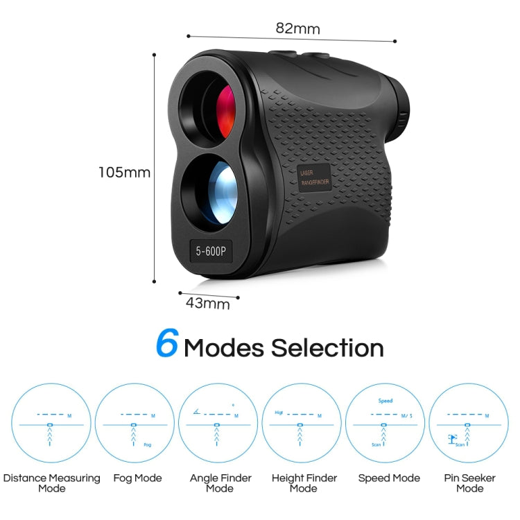 Skorter | 5-600P Handheld Golf Laser Distance Measuring Instrument Telescope Range Finder Distance Measurer, 600m