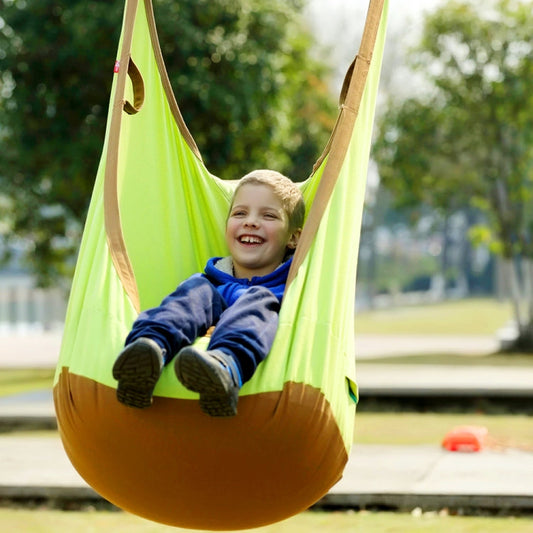 Skorter | Adult and Children All-cotton Canvas Swing Outdoor Swing Frame Hanging Hammock, Size: 55*75*145cm, Random Color Delivery