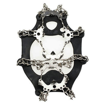 Skorter | One Pair 19 Teeth Anti-Slip Ice Gripper Hiking Climbing Chain Shoes Covers, Size: M(Black)