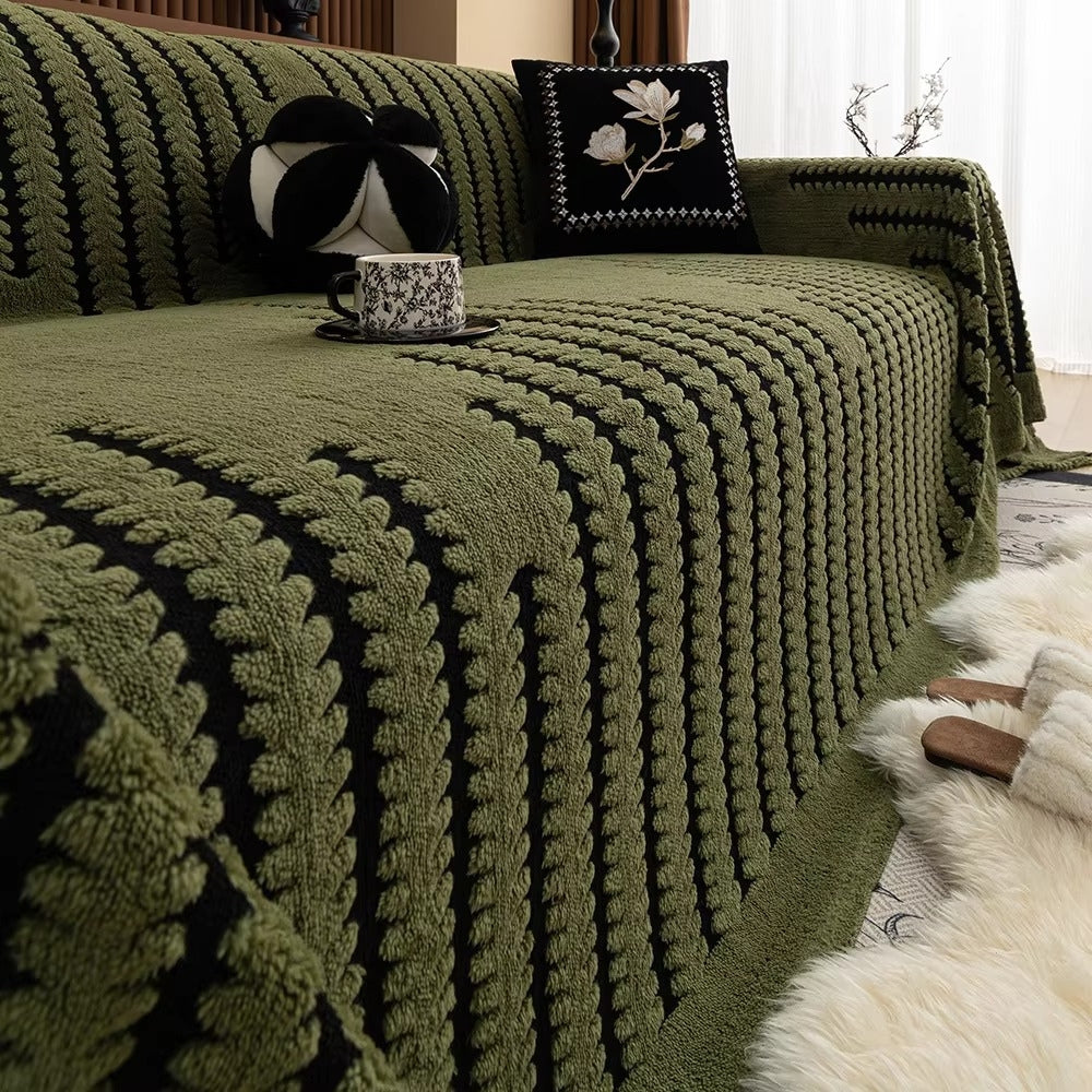 Skorter | Elegant Plush Sofa Cover with Tufted Details