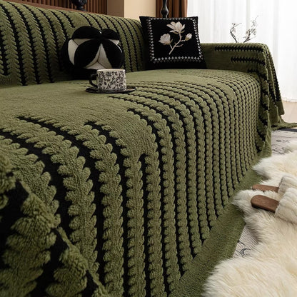 Skorter | Elegant Plush Sofa Cover with Tufted Details