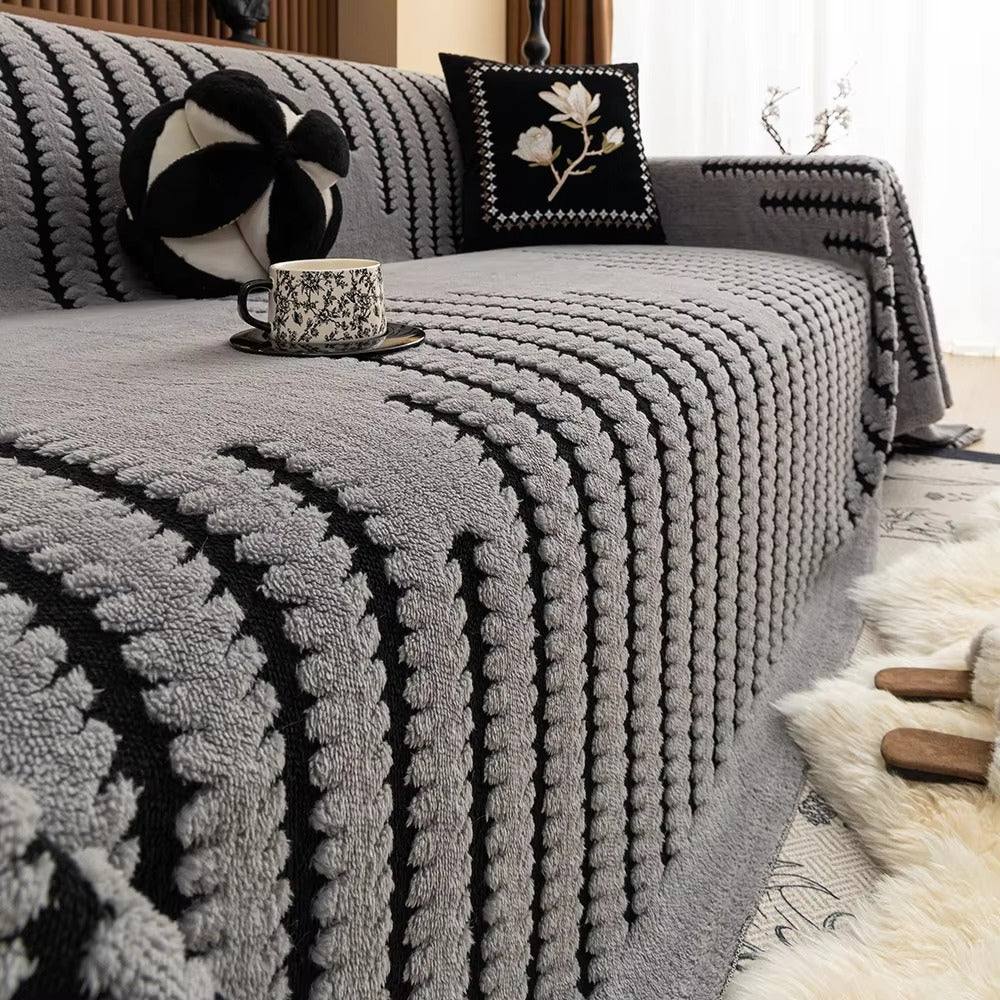 Skorter | Elegant Plush Sofa Cover with Tufted Details