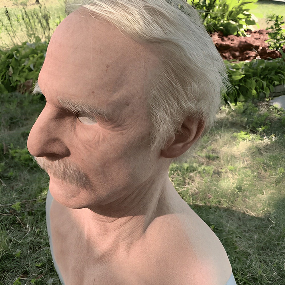 Skorter | Realistic Old Man Mask – Halloween and Cosplay Latex Mask with Movable Mouth