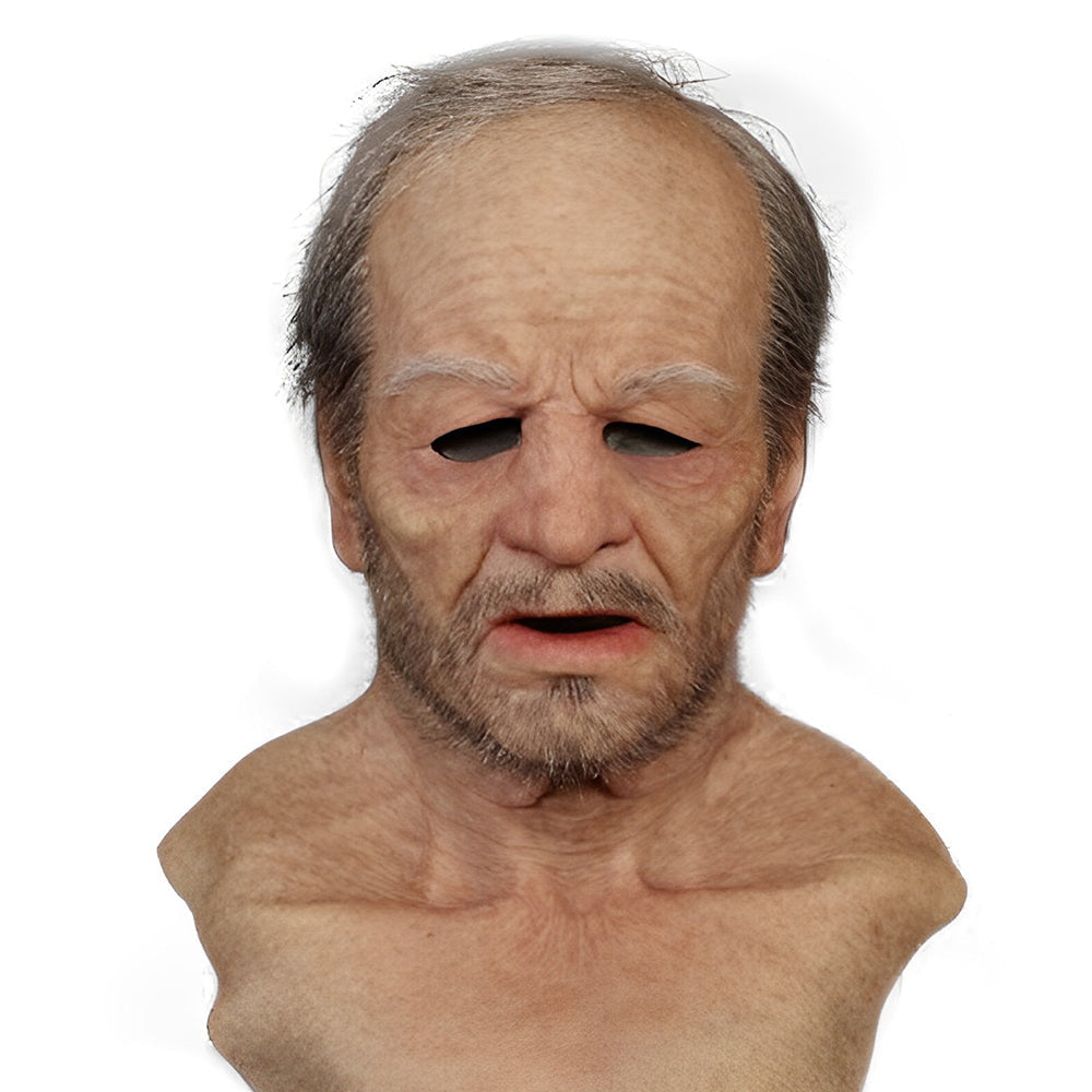 Skorter | Realistic Old Man Mask – Halloween and Cosplay Latex Mask with Movable Mouth