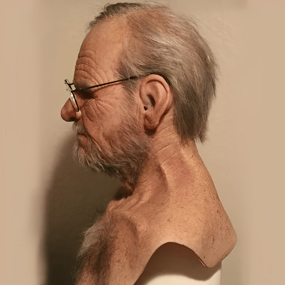 Skorter | Realistic Old Man Mask – Halloween and Cosplay Latex Mask with Movable Mouth