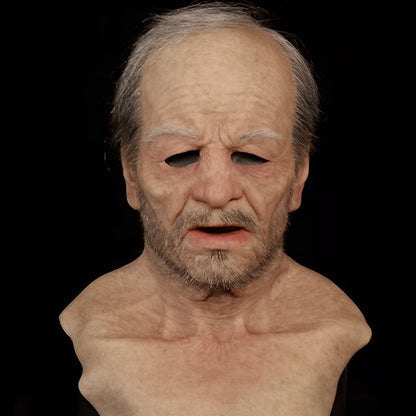 Skorter | Realistic Old Man Mask – Halloween and Cosplay Latex Mask with Movable Mouth