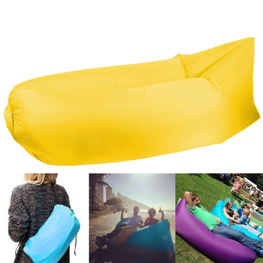 Skorter | Inflatable Lounger Polyester Fabric Compression Air Bag Sofa for Beach / Travelling / Hospitality / Fishing, Size: 185cm x 75cm x 50cm, Normal Quality(Yellow)