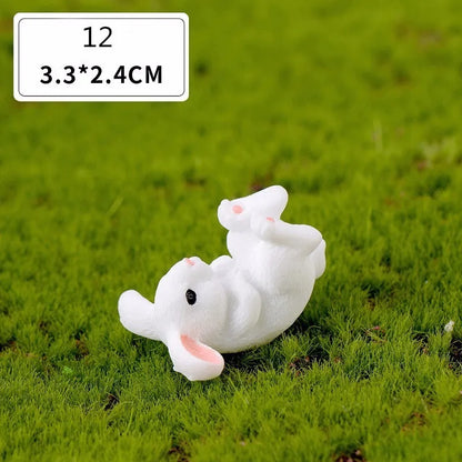 Skorter | Mini Resin Rabbit Figurine – 12 Styles Easter Bunny Decoration for Garden, Cake & DIY Craft