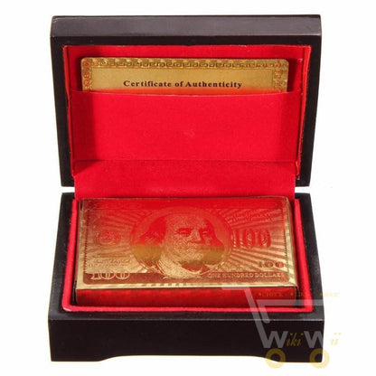 Skorter | 24K Gold Plated Playing Card with Wooden Box