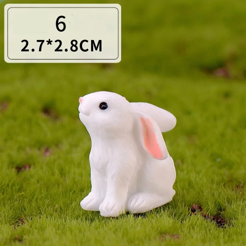 Skorter | Mini Resin Rabbit Figurine – 12 Styles Easter Bunny Decoration for Garden, Cake & DIY Craft