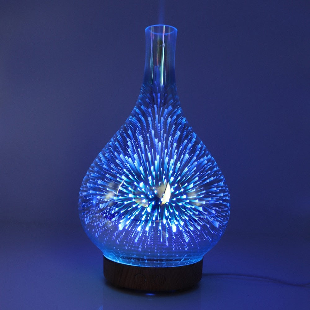 Skorter | AromaBurst 3D Glass Essential Oil Diffuser with LED Lights