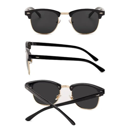 Skorter | Semi Rimless Polarized Sunglasses Unisex Designer Half Frame Eyewear