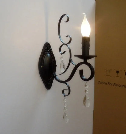 Skorter | CrystalVintage - Black Wall Lamp Living Room & Bedroom Lighting