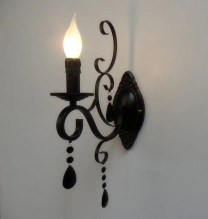Skorter | CrystalVintage - Black Wall Lamp Living Room & Bedroom Lighting