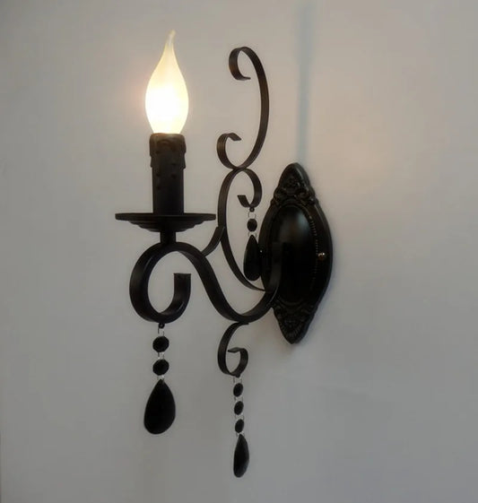Skorter | CrystalVintage - Black Wall Lamp Living Room & Bedroom Lighting