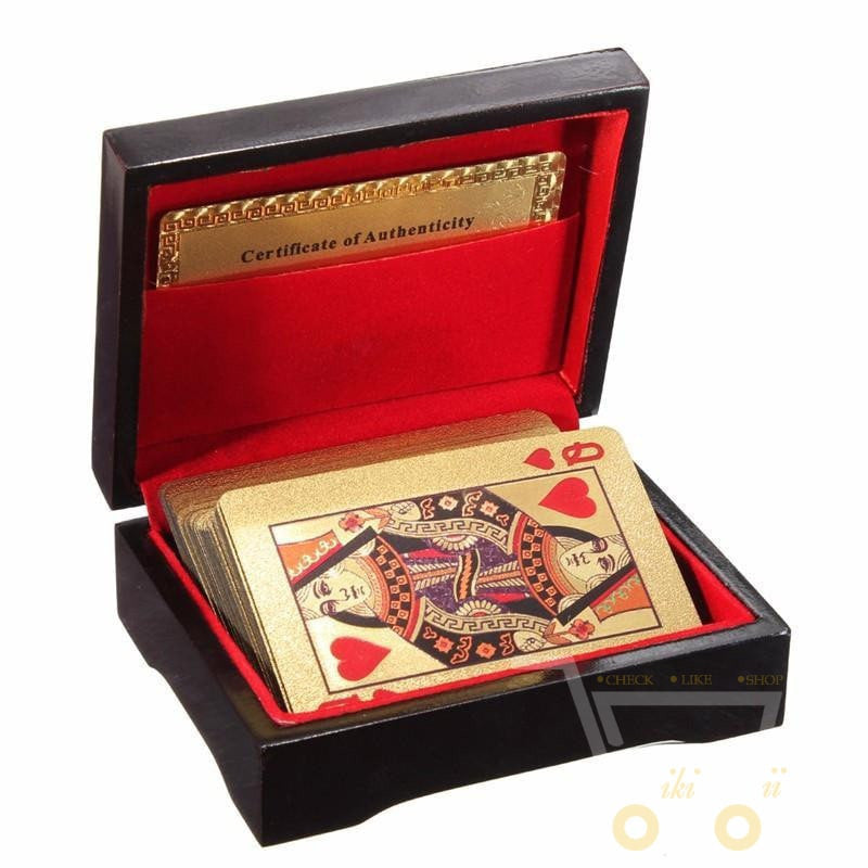Skorter | 24K Gold Plated Playing Card with Wooden Box
