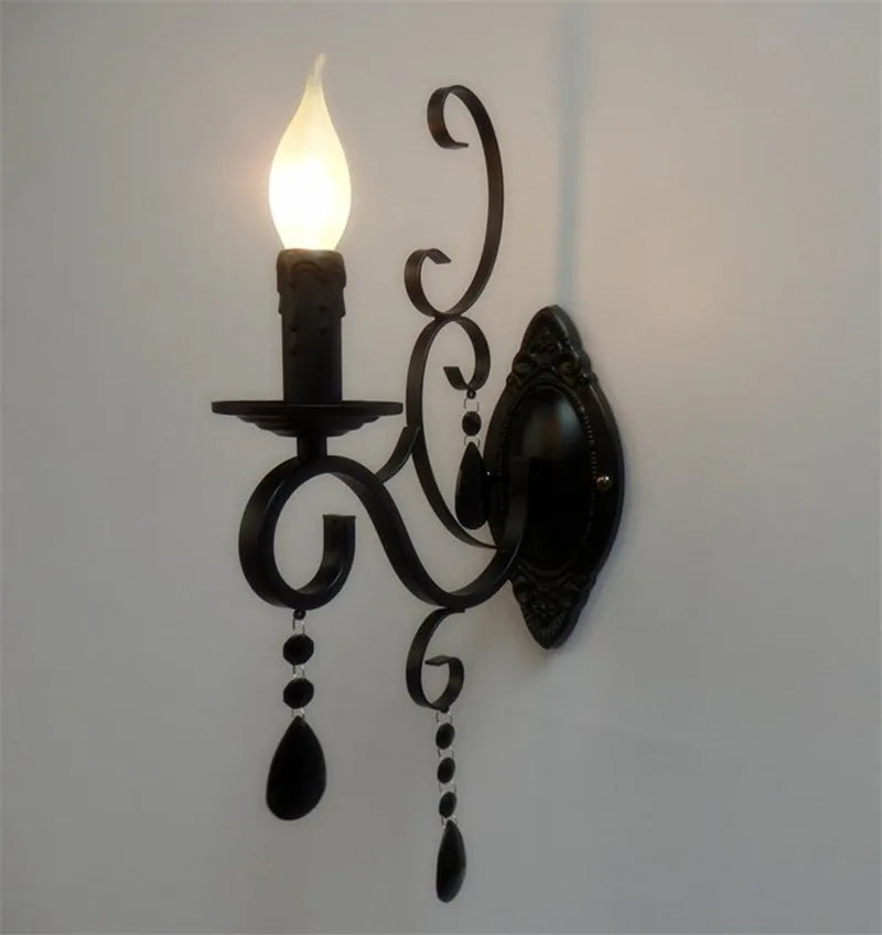 Skorter | CrystalVintage - Black Wall Lamp Living Room & Bedroom Lighting