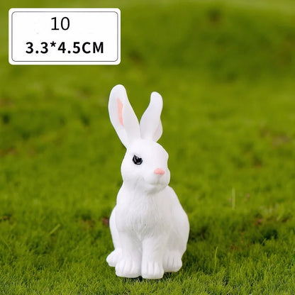Skorter | Mini Resin Rabbit Figurine – 12 Styles Easter Bunny Decoration for Garden, Cake & DIY Craft