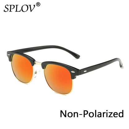 Skorter | Semi Rimless Polarized Sunglasses Unisex Designer Half Frame Eyewear