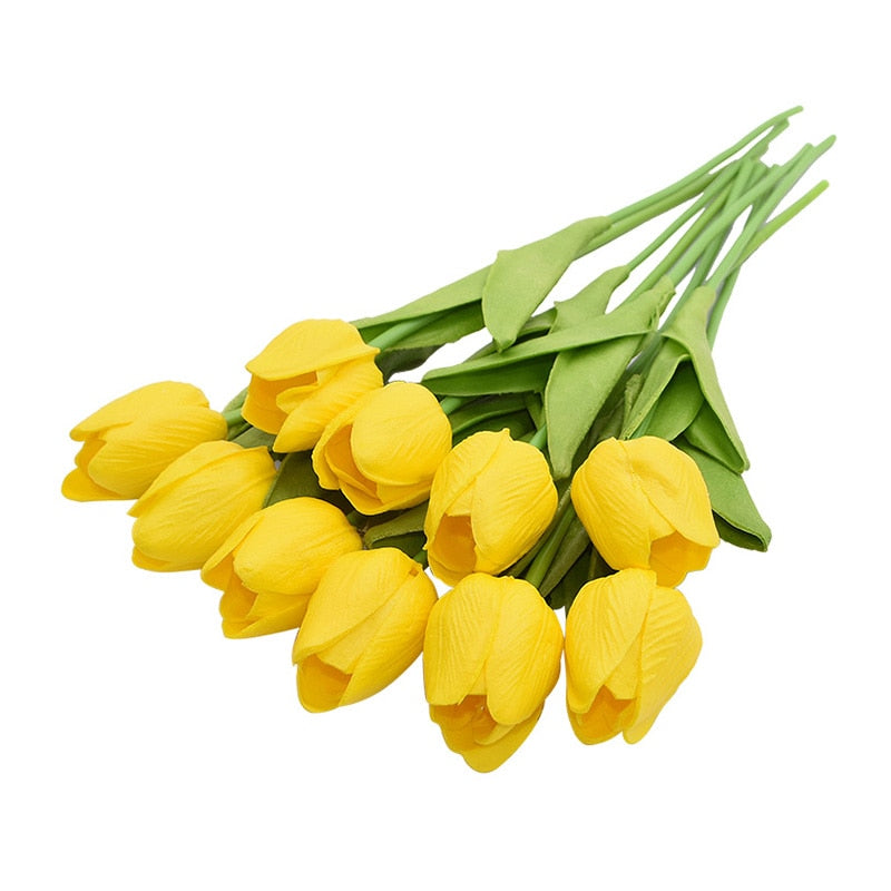 Skorter | Artificial Flower Bouquet with Tulips, Decoration (10 Pieces)