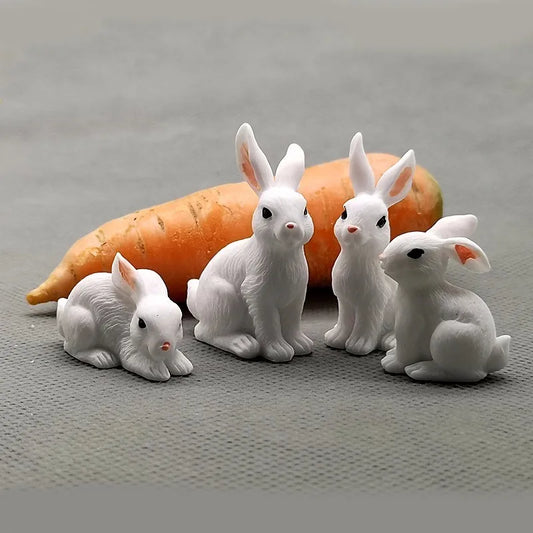 Skorter | Mini Resin Rabbit Figurine – 12 Styles Easter Bunny Decoration for Garden, Cake & DIY Craft