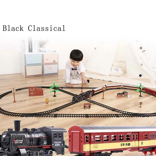 Skorter | Deluxe 39-Piece HO Scale Model Train Set with Real Smoke, Lights & Oval Track