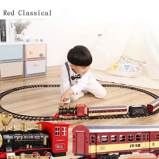 Skorter | Deluxe 39-Piece HO Scale Model Train Set with Real Smoke, Lights & Oval Track