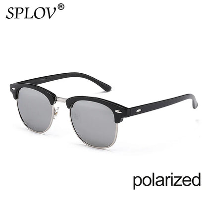 Skorter | Semi Rimless Polarized Sunglasses Unisex Designer Half Frame Eyewear