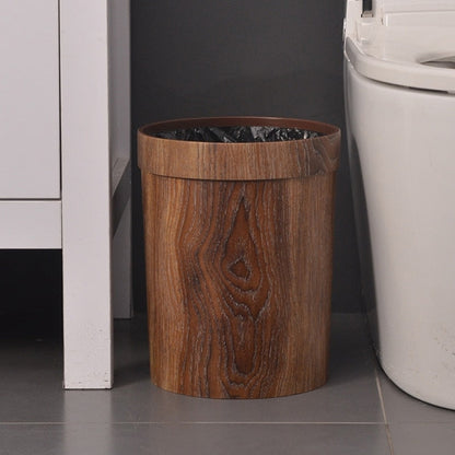 Skorter | Elegant Retro Wood Grain Trash Can