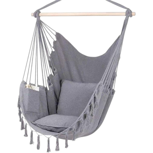 Skorter | Comfortable Hanging Chair with Soft Cushions - Indoor/Outdoor Hanging Swing for Relaxation and Leisure - Durable Cotton Fabric, including Hanging Material